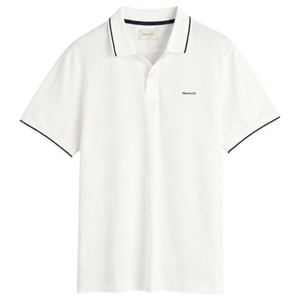 Gant Mens Embroidered Pique Polo Shirt / White